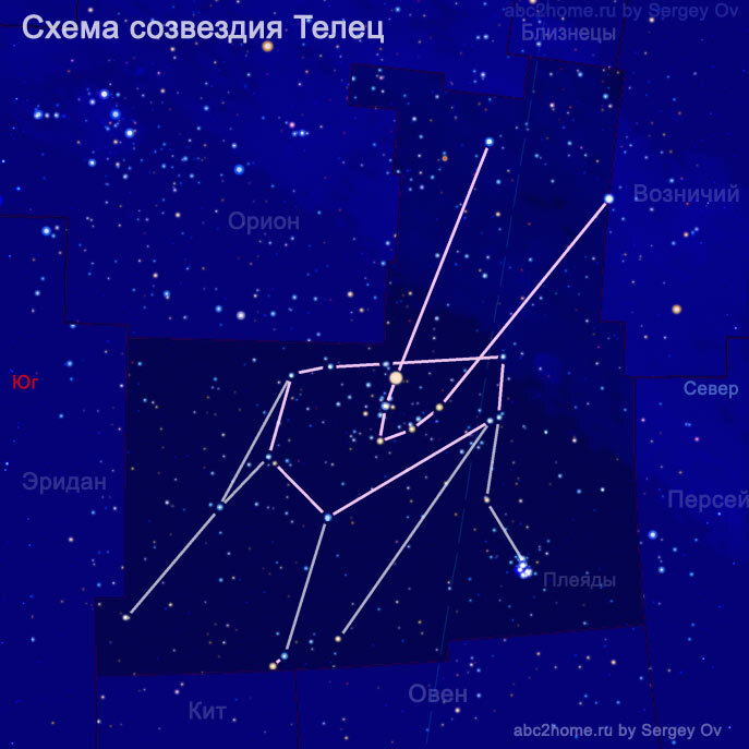 Созвездие тельца рисунок по точкам