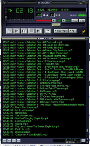 На скриншоте Winamp 2.80