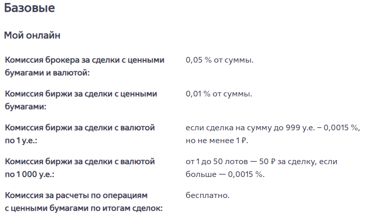 вот такой тариф у меня подключен