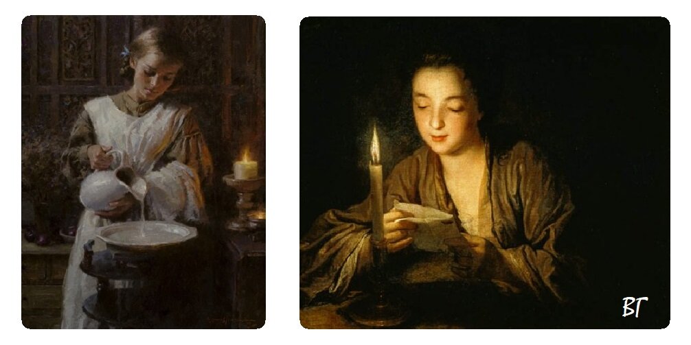 Благодаря картинам, можно увидеть жизнь при свете свечей 