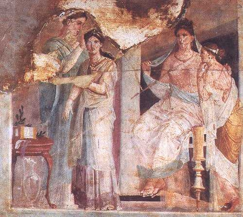 Фреска с изображением рабынь Древнего Рима