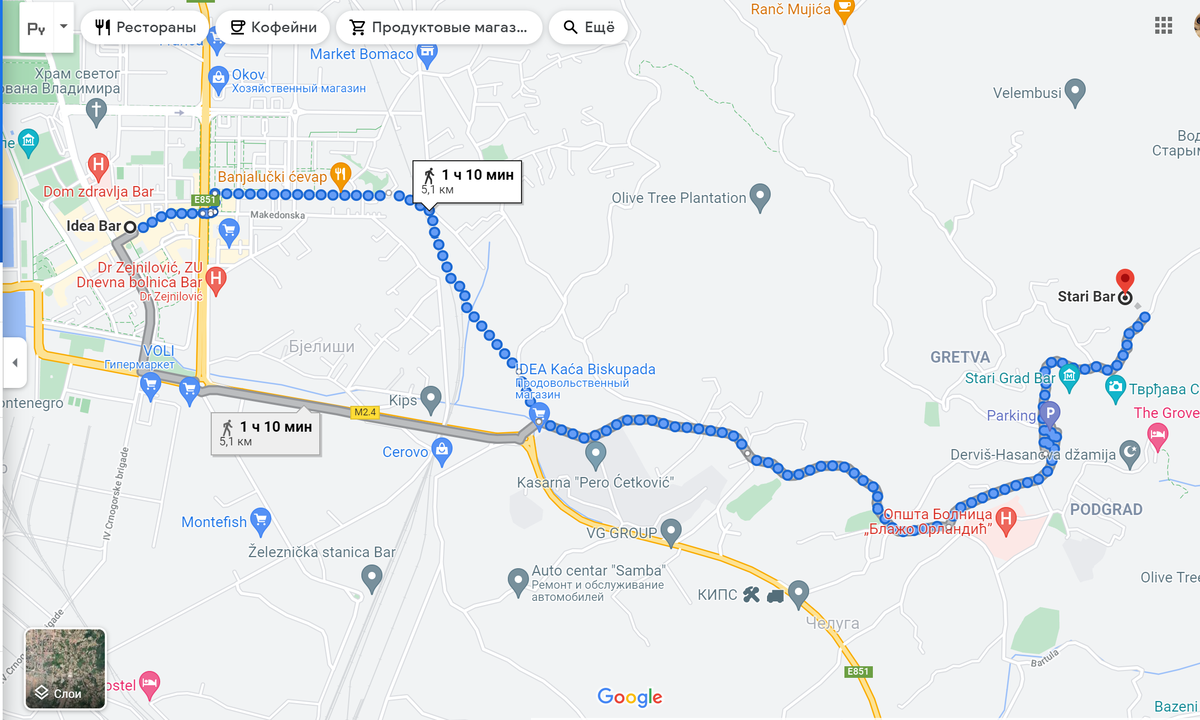 Пеший маршрут до Старого Бара.