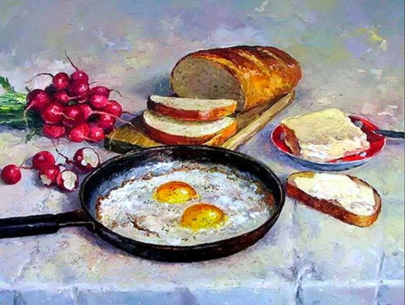 художник и. Ропянин "Завтрак"