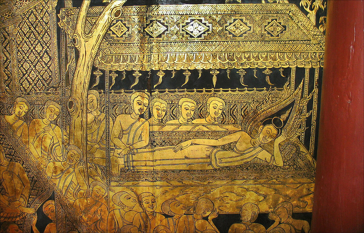 Лаковый павильон. Настенная роспись. Wikimedia. Heinrich Damm 