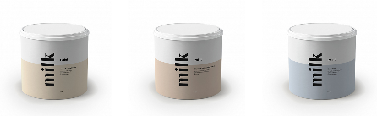 Линейка базовых интерьерных красок middle-сегмента коллекции "Milk", Loymina.