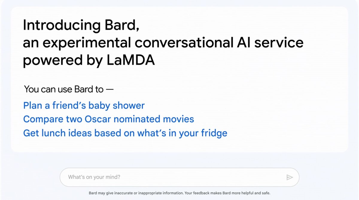    Google анонсировала свой ответ «нейроботу» ChatGPT