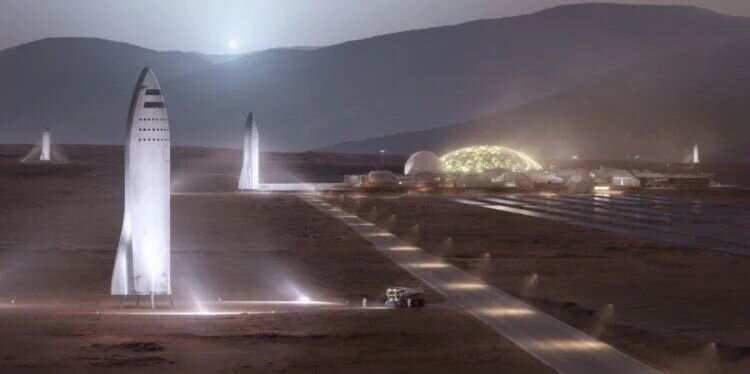 Примерно так SpaceX представляет колонию на Марсе