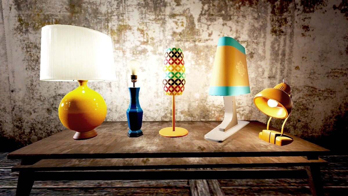 Пять настольных ламп из набора "Настольные лампы"