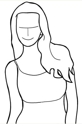 2. Одна из лучших элементарных поз. Девушка переносит тяжесть на одну ногу, немного изогнув тело.