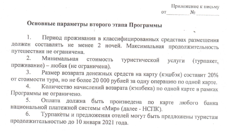 В сентябре Ростуризм выслал официальное письмо всем туроператорам с условиями государственной программы по поддержке внутреннего туризма