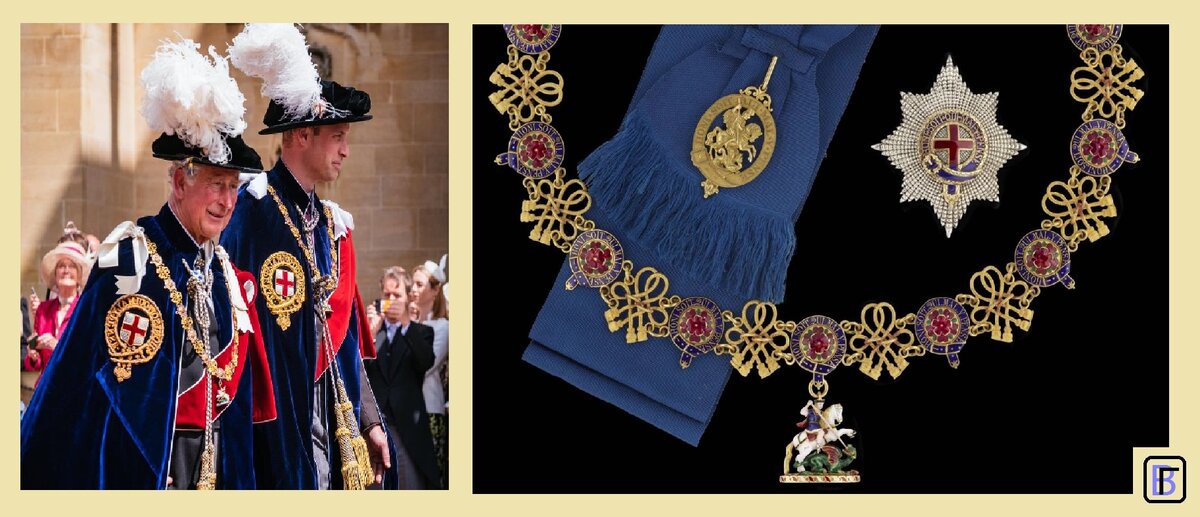 Членами высшего рыцарского ордена Подвязки могут быть монархи Великобритании, принцы крови, иностранные монархи.