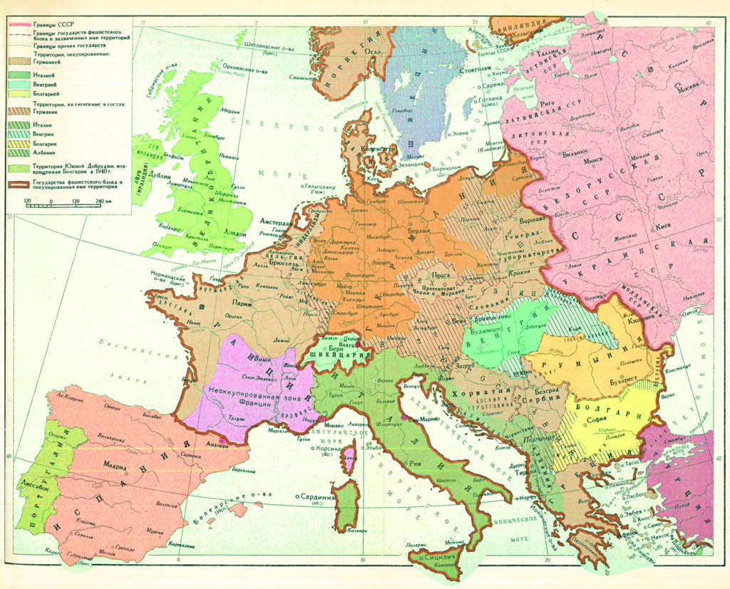 Карта европы в 1940 году