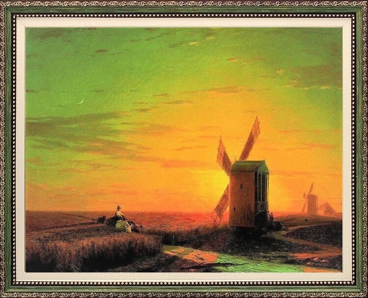 «Ветряные мельницы в украинской степи при закате солнца», 1862