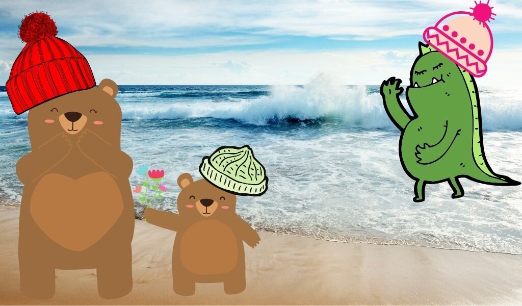 Иллюстрация автора про монстров и шапки