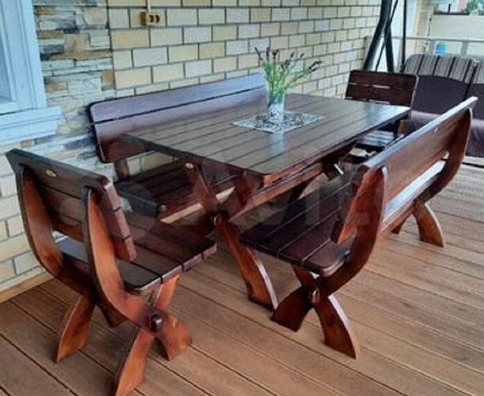 Садовая мебель из дерева купить в Краснодаре недорого - мебель для дачи и сада цена - Шале а