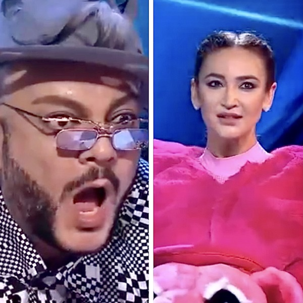Маска 6 выпуск кто снял маску. Бузова в шоу маска розовая пантера. Киркоров на шоу маска в розовом