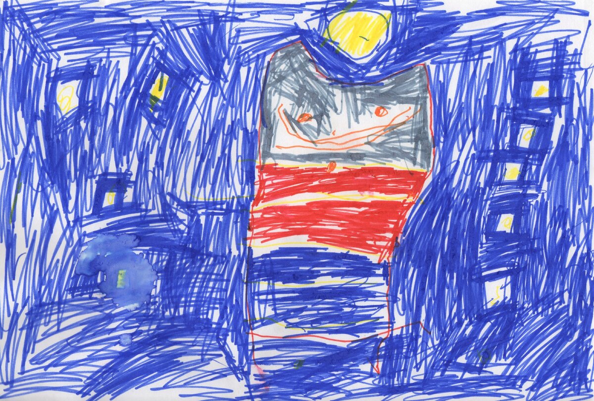 Иллюстрация предоставлена Марией Недбаевой, 4.5 лет, Портрет господина "Тот"