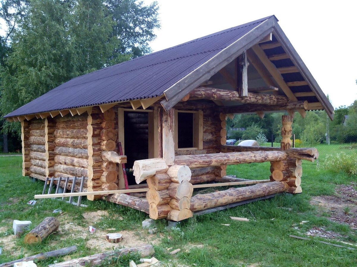Баня из бревна фото