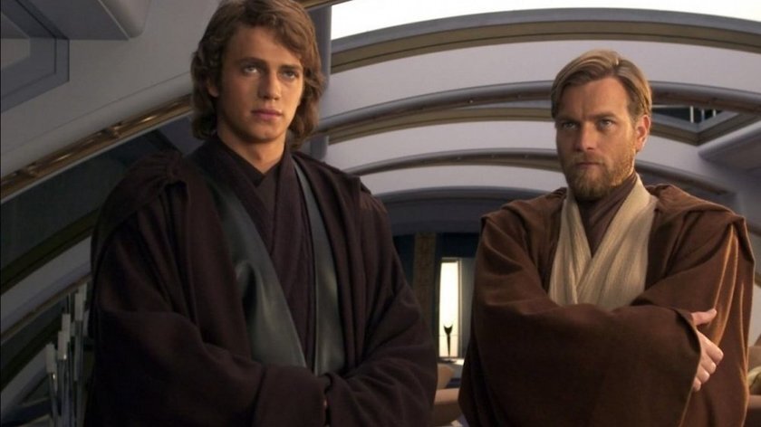 Хейден Кристенсен и Юэн МакГрегор в фильме «Звездные войны: Эпизод 3 — Месть Ситхов» 