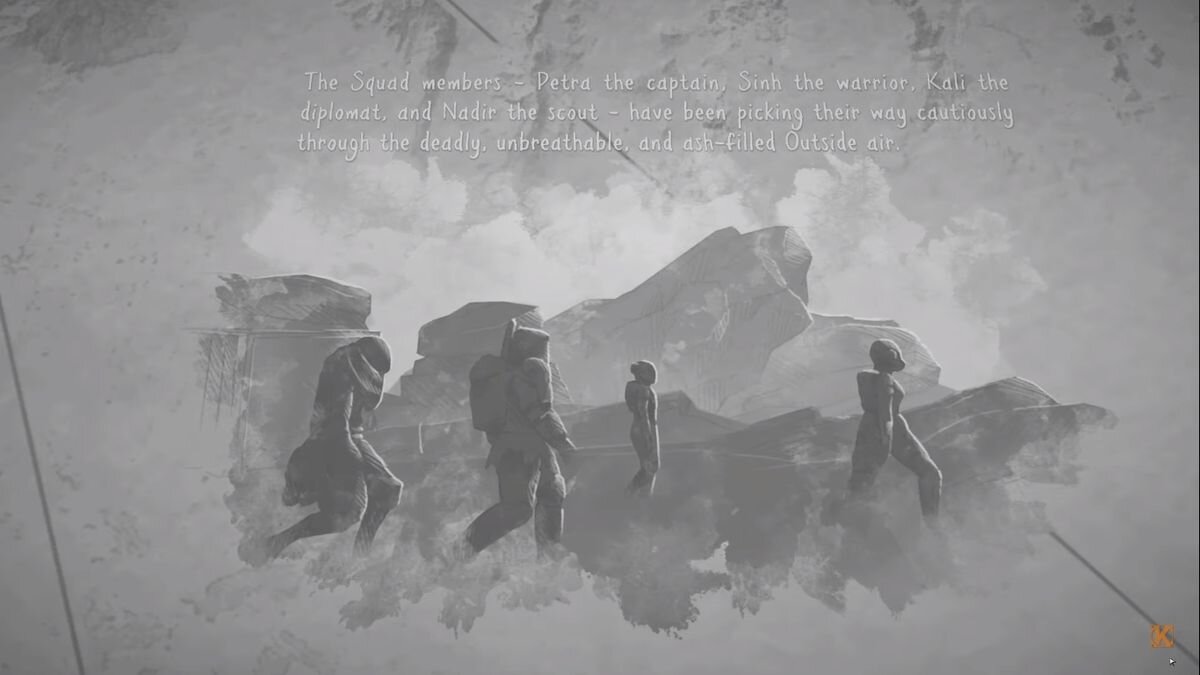 Загрузочный экран Ashwalkers с рассказом об участниках группы
