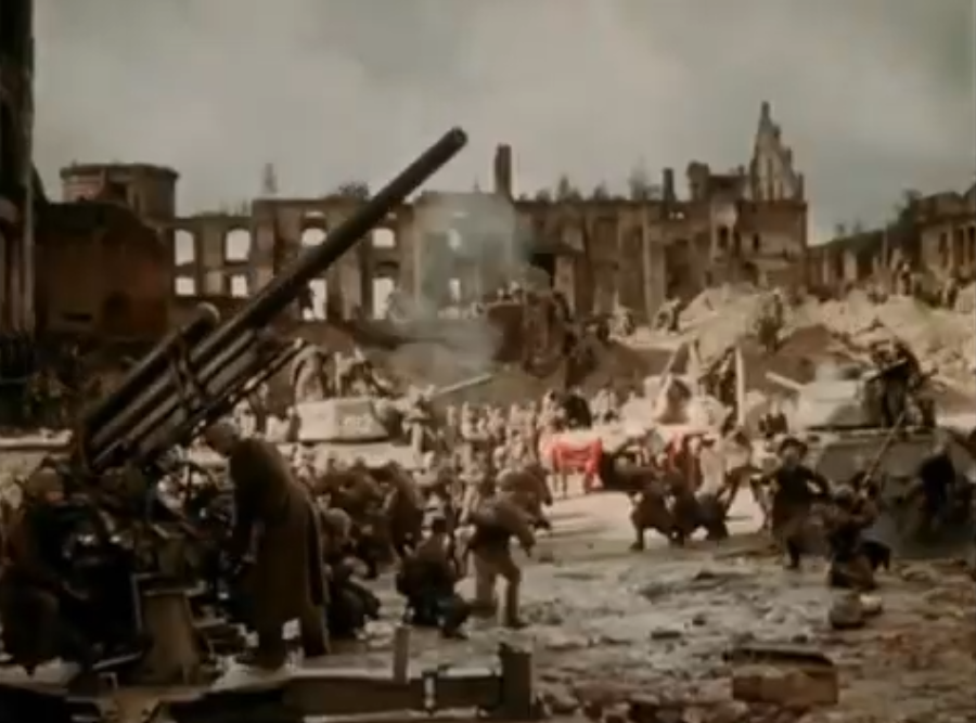 Калининград, 1958 год. восточная стена руин Королевского замка. кадр из фильма "Дорогой мой человек"