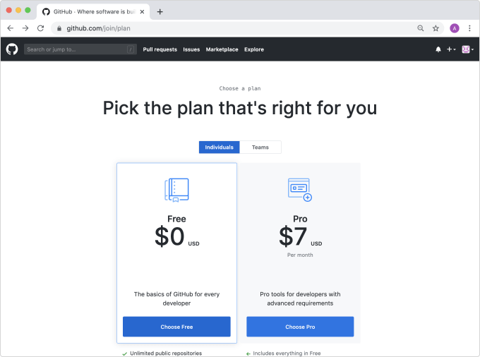 Регистрируемся на Гитхабе