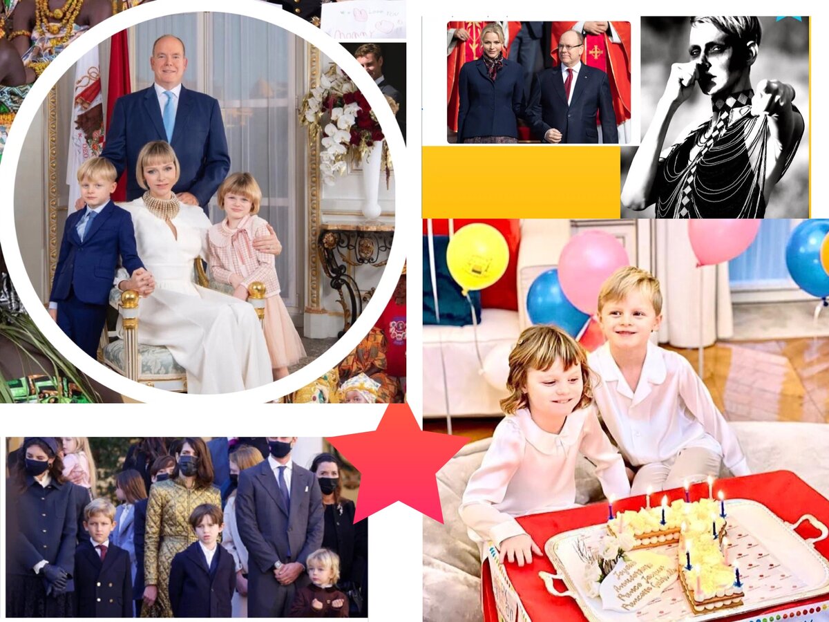 Шарлин с супругом и ее дети- фотоколлаж автора 