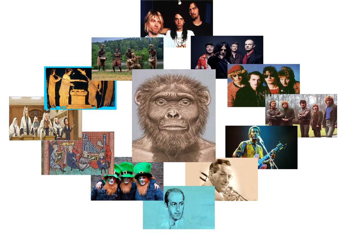 Круговорот музыкального плагиата в истории. Идея - МЮ. Коллаж - БиС. Изображения взяты в свободном доступе Яндекса.