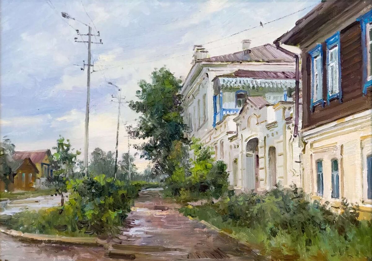 ЕФРЕМОВ А.С. 1963 Сторожилы. Кукмор. Дом братьев Комаровых. 2014 Холст, масло