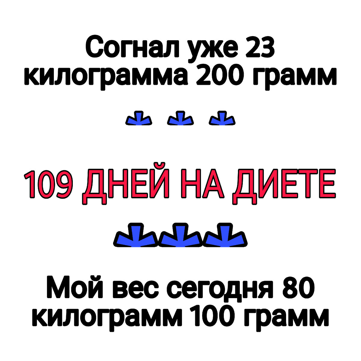 Автор канала согнал 23 килограмма 200 грамм за 109 дней 