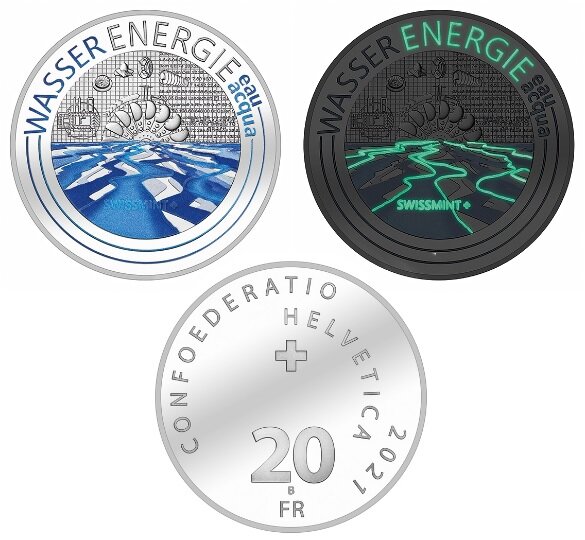 20 швейцарских франков (CHF) 2021 года «Энергия воды»