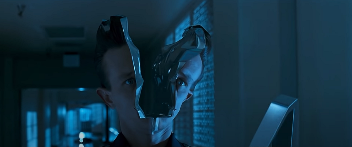 Кадр из х/ф "Терминатор - 2". Наглядный пример как Т-1000 выпивает виски Teeling!