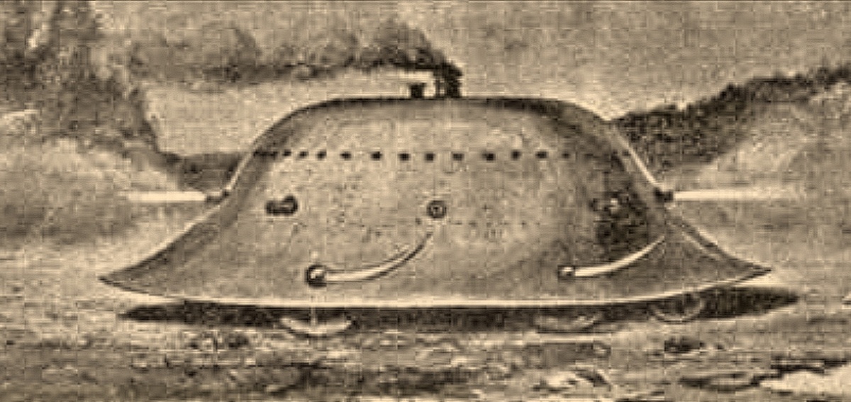 Так могла выглядеть на поле боя бронированная «полевая локомобильная батарея» Дж. Коуэна, 1855 г.