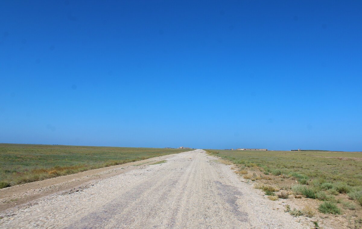 на горизонте видны строения