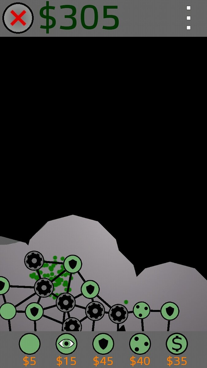 Начало игры, неисследованная карта...