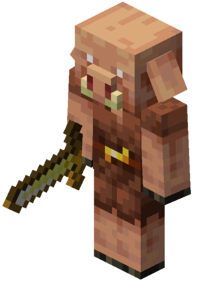 вот это пиглин.Пиглин нейтральный моб, обитающий в Нижнем мире.