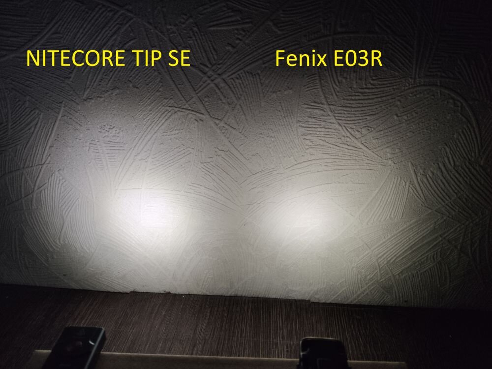 Nitecore tip se grey 2. Fenix e03r.