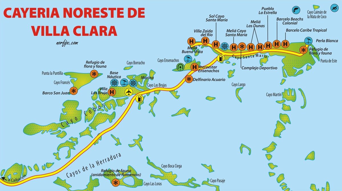 Кайо Санта Мария на карте Кубы