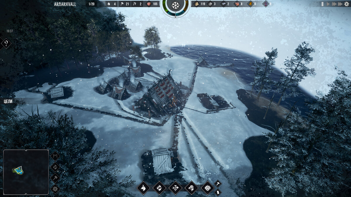 Зимние красоты — рабочие даже протаптывают дорожки в снегу, хотя и выглядит это слегка топорно.