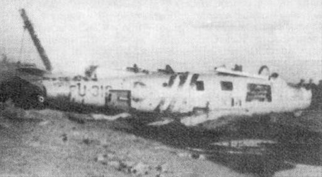 Сбитый Е. Г. Пепеляевым F-86А «Сейбр». Фото из открытых источников