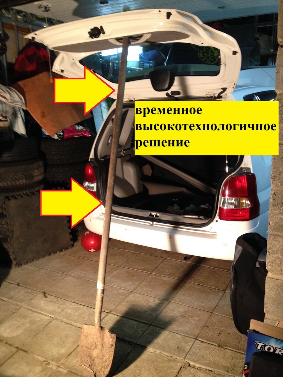 Багажник как-то должен держаться в открытом положении