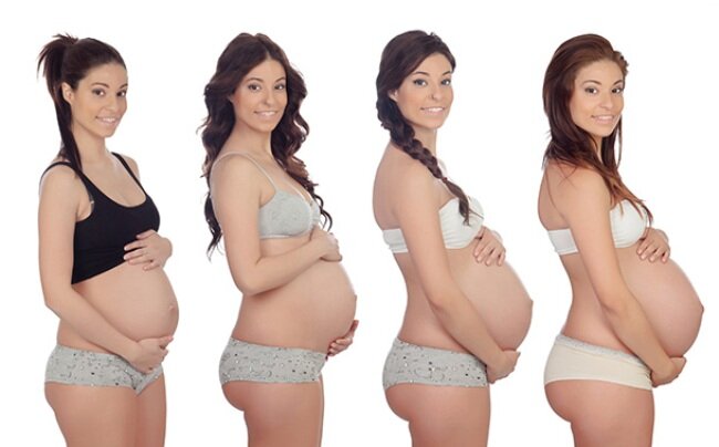 Внешне пока еще незаметно, что женщина вынашивает ребенка – живот увеличится в размерах позже