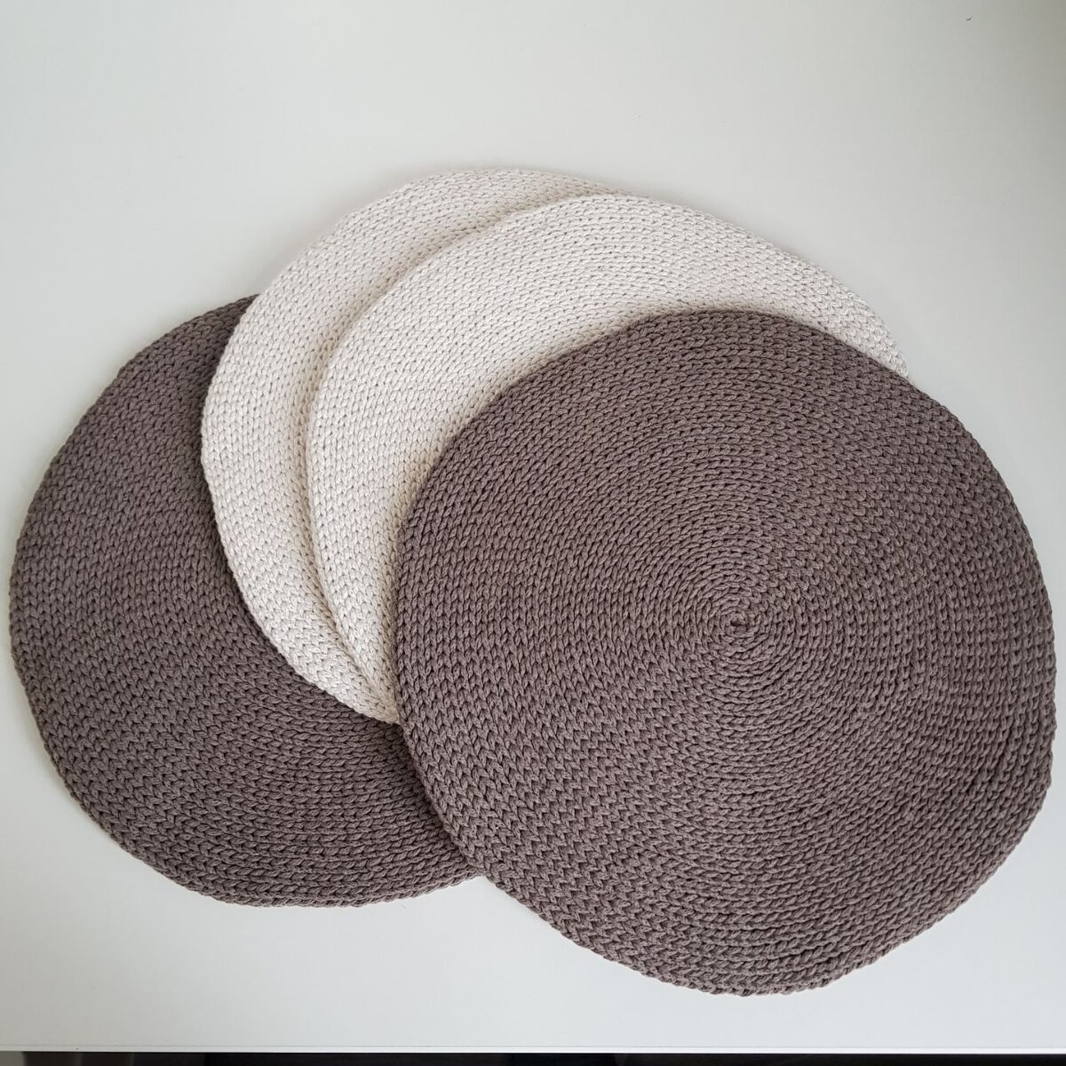 Сервировочные салфетки из хлопкового шнура 3мм, 100% хлопок. 