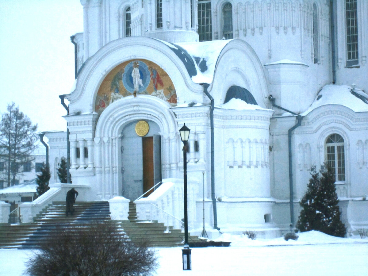 Преображенский храм Абакан зимой