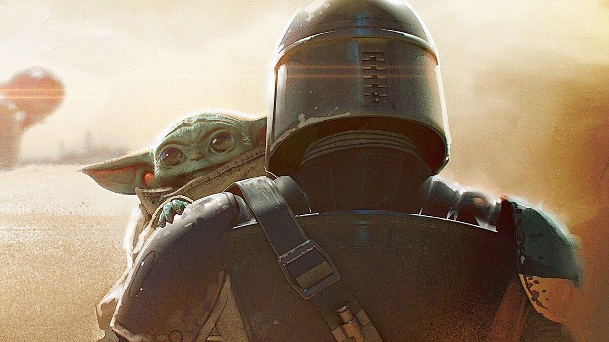 Мандалорец и малыш Йода