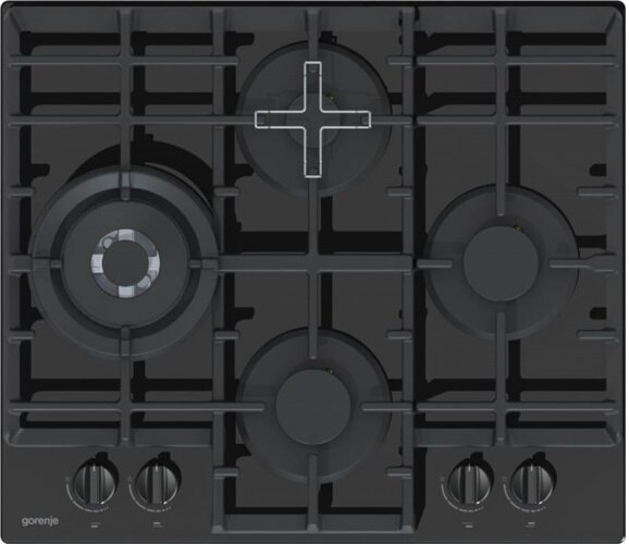 Преимущества: в черный Относительно низкая цена, матовая рабочая поверхность из закаленного стекла BigSurface, тяжелые и устойчивые чугунные решетки ProGrids, 2-контурная горелка для вок, опционные аксессуары: подставки для вок и турки. 