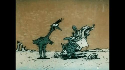 Мультфильм «Крылья, ноги и хвосты» (1988), режиссёры И.Ковалёв и А.Татарский (по сказке А. Иванова).