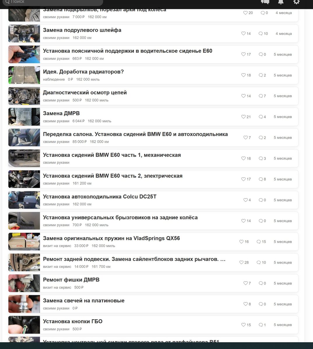 Пример моего БЖ. Как видно ремонтов мало, в основном установка ништяков.