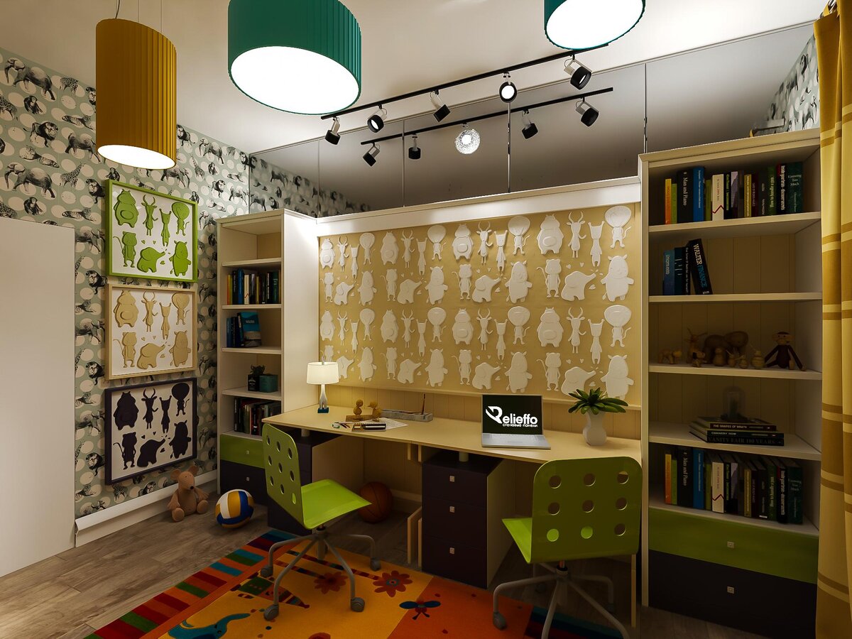 Стена с применением ППУ панелей "ZOO" от бренда Relieffo Дерево