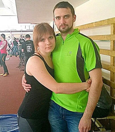 Лариса Зайцевская со своим мужем (первый раз в зале)